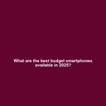 What are the best budget smartphones available in 2025?
