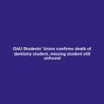 OAU Students’ Union confirms death of dentistry student, missing student still unfound