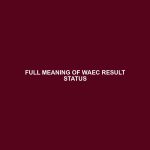 FULL MEANING OF WAEC RESULT STATUS