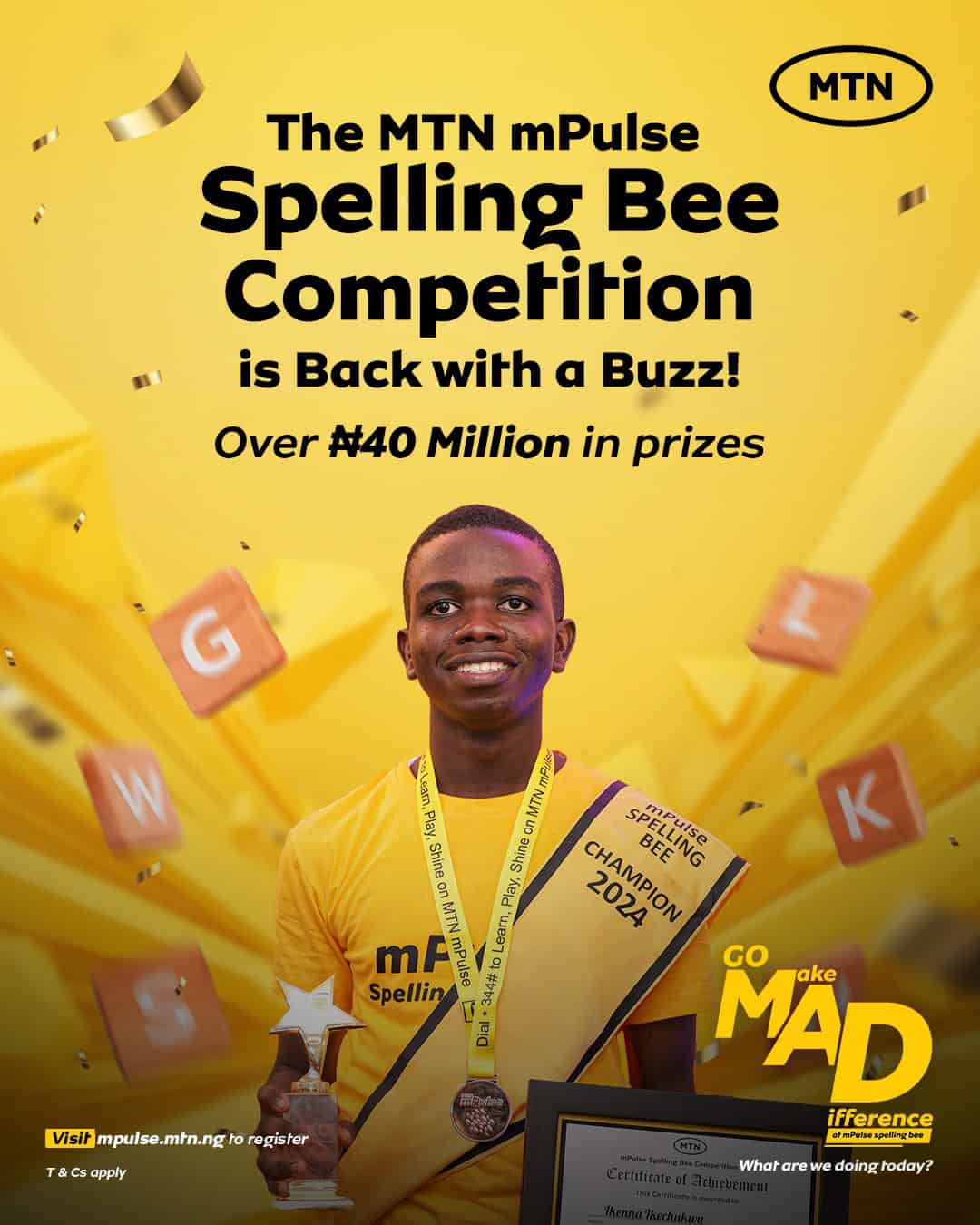 MTN mPulse Spelling Bee 2025: Win Big as a Young Speller