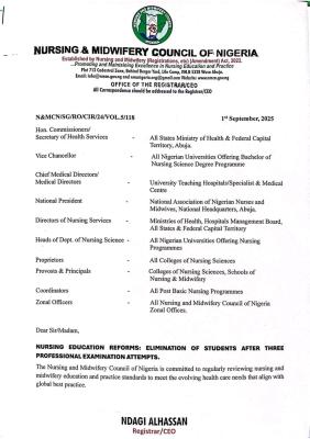 Nursing Council ends policy dismissing students after three failed exam attempts