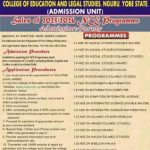 College of Education & Legal Studied, Nguru releases NCE admission form, 2025/2026