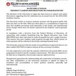 NO FEE HIKE AT UNILAG; MANAGEMENT CLEARS AIR ON CONSOLIDATED FEES.