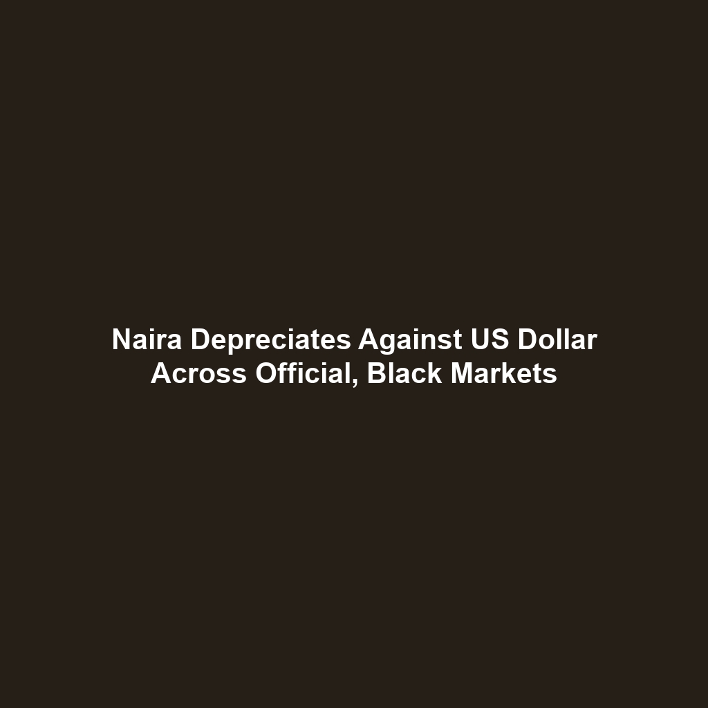 Naira Depreciates Against US Dollar Across Official, Black Markets