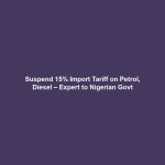 Suspend 15% Import Tariff on Petrol, Diesel – Expert to Nigerian Govt