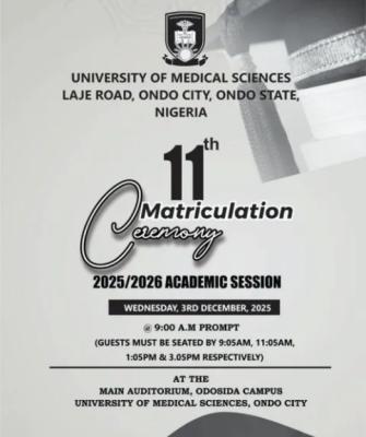 UNIMED announces 11th matriculation ceremony